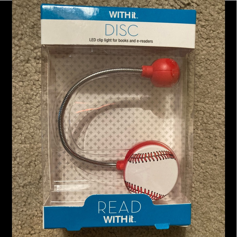 LED baseball clip light for books/e-readers
